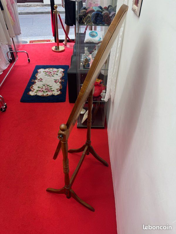 Grand miroir psyché vintage en bois – Sur pied (image 2)