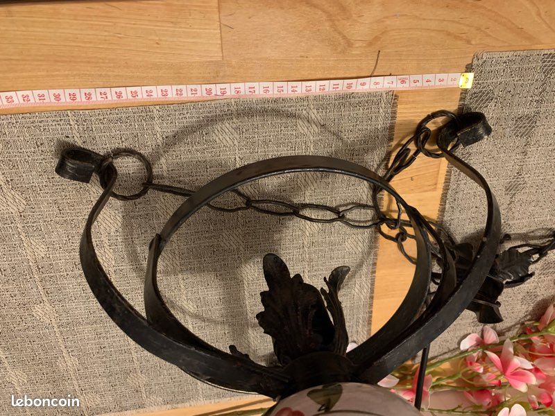Lustre fer forgé et porcelaine (image 4)