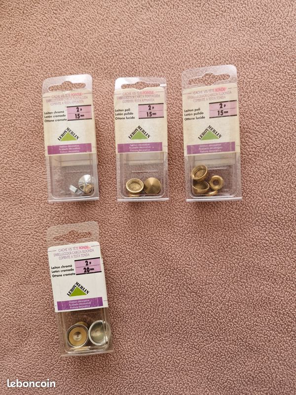 Lot de 4 Boîtes de Caches-Vis (x2) Leroy Merlin - NEUFS (image 1)