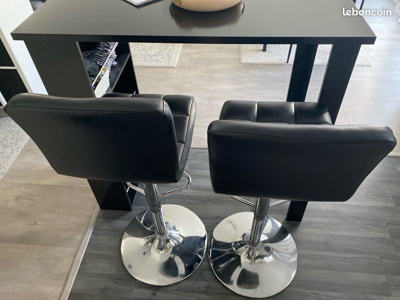 Îlot / table haute + 2 chaises hautes (image 8)