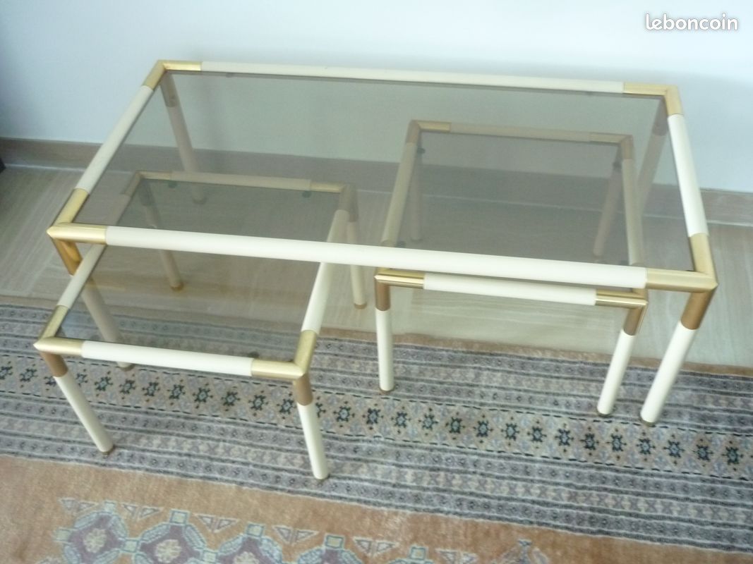 Tables basses gigogne (x3) verre fumé (image 2)