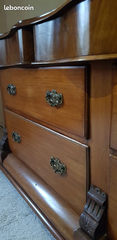 Commode vintage en bois massif 7 tiroirs (image 2)