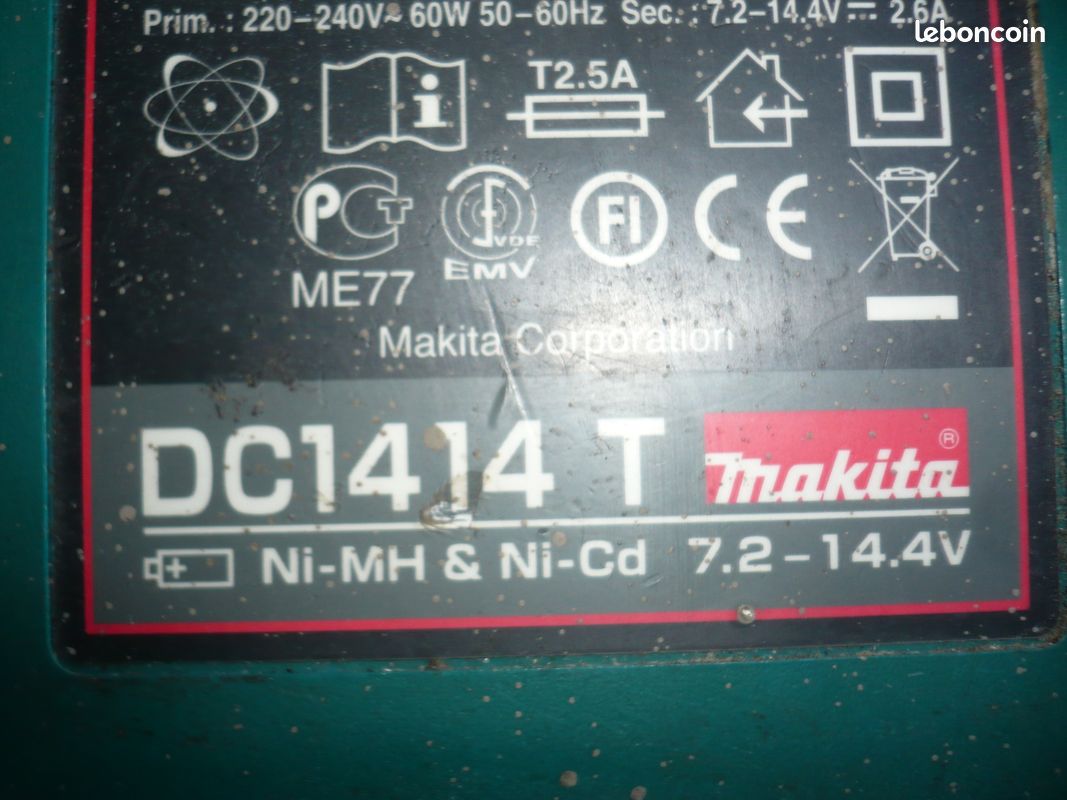 Chargeur de bat. Makita dc1414t (image 2)