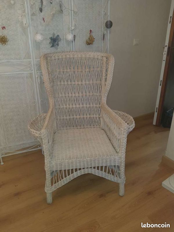 Fauteuil ancien osier (image 2)