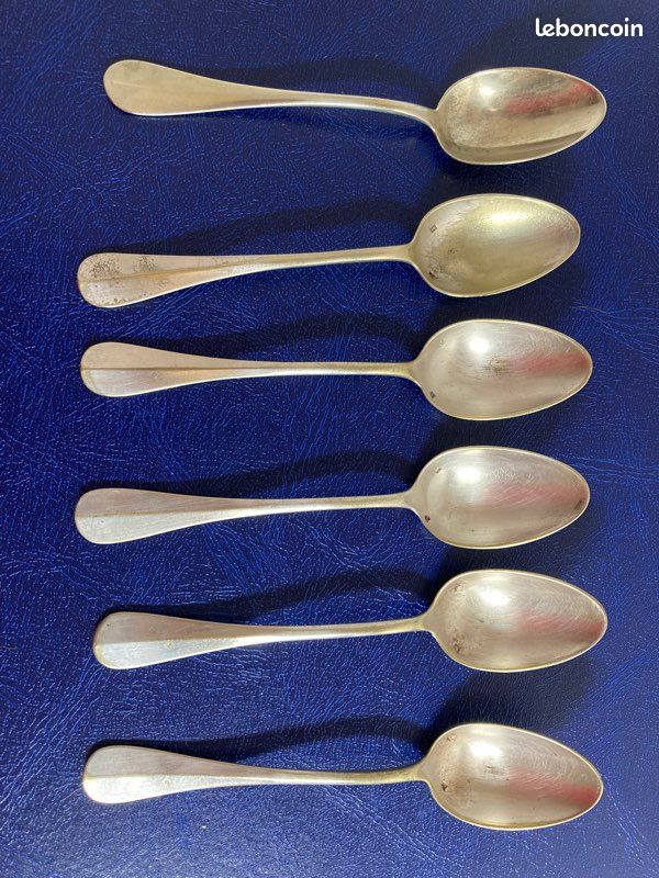 Lot de 6 cuillères à café en métal argenté (image 1)
