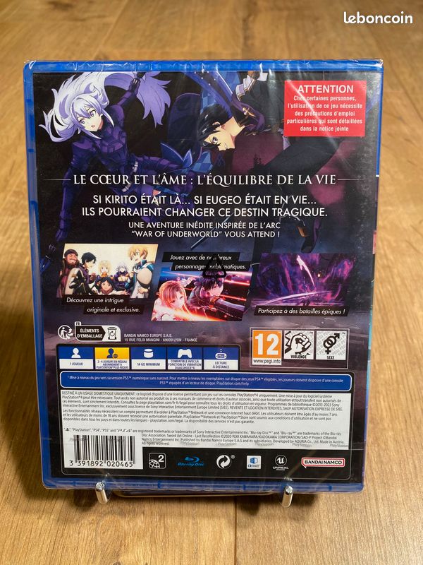 Jeu Sword Art Online : Last Recollection - PS4 / PS5 Neuf Sous Blister
