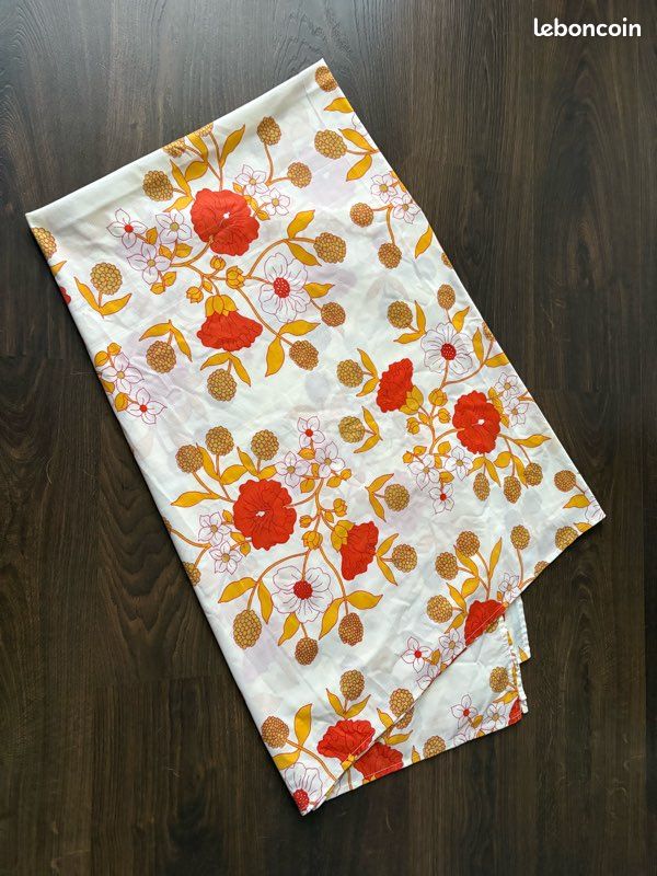 Nappe rectangulaire orange Dahlia. 150x250 cm. Réf. 327 - Linge de
