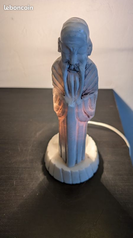 Lampe de Table Vintage en Albâtre - Style Asiatique / Sage (image 8)