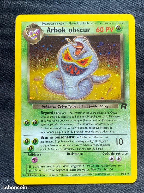 Carte pokemon - Arbok obscur - Rocket - Edition 2 - Collection