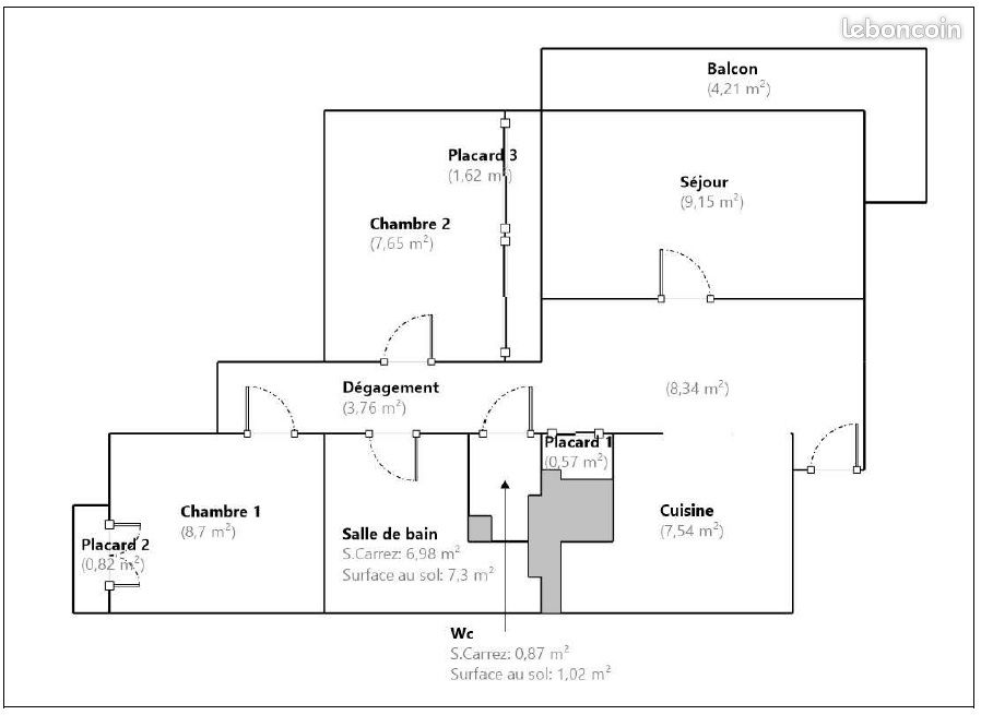 Appartement 3 pièces 57 m² · à Vandoeuvre-lès-Nancy · 57 m² · 120 000 €