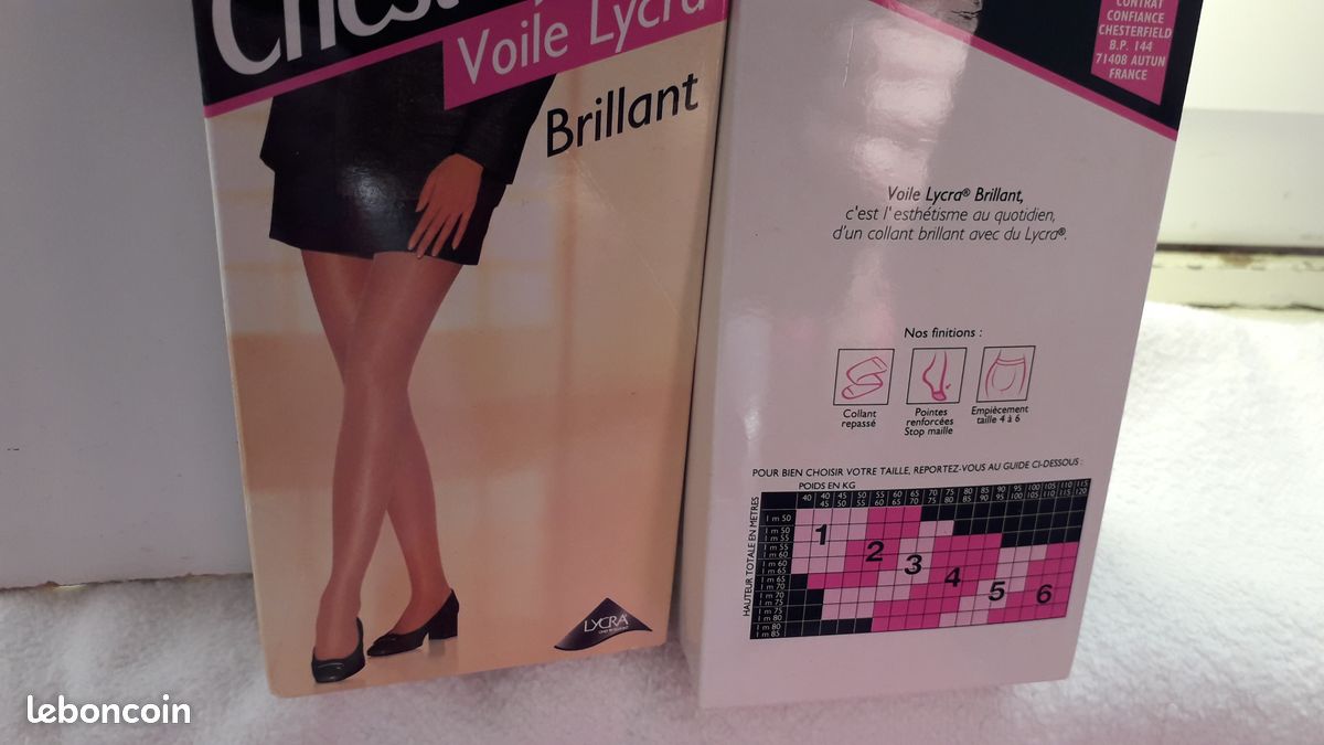 Lot De 2 Collants Vintage CHESTERFIELD Années 70 – Nylon Beige – Taille 2 (FR40/42)