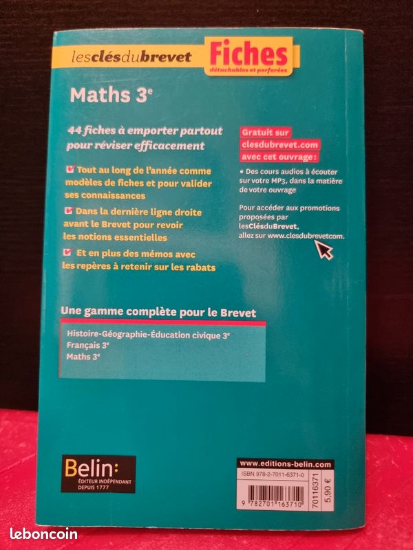 Fiches de brevet 3eme MATHS (image 3)