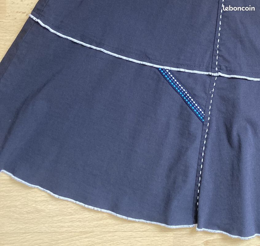 Jupe ample bleu marine Christine Laure T 38 (image 4)