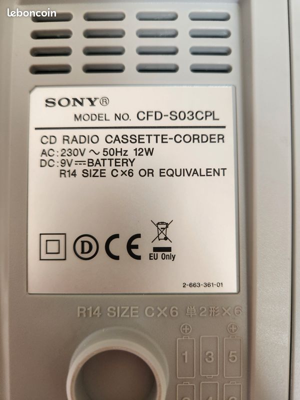 Télécommande Sony RM-C80 D'origine - Pour Chaînes CD/radio/cassette, Occasion, Garantie 6 Mois