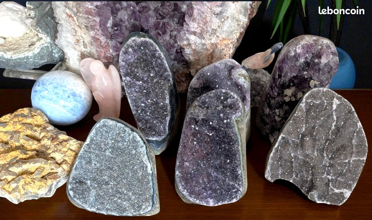 790g, pierre Agate brute polie - Géode de pierre naturelle (image 9)
