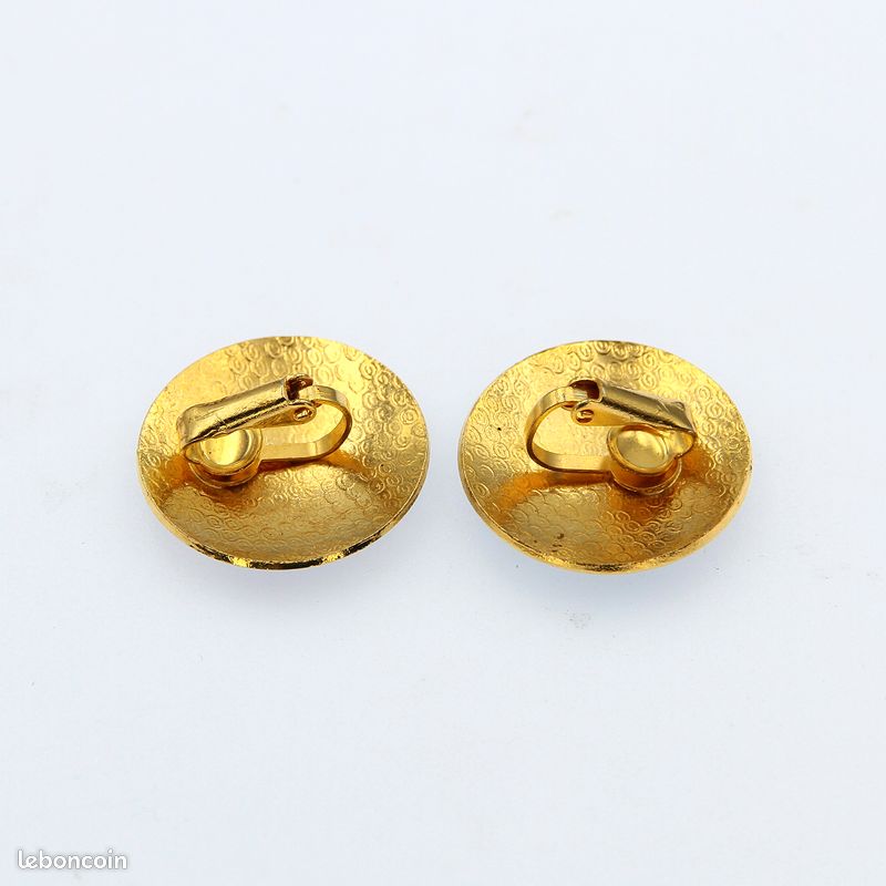 Boucles D'oreilles Clips Vintage Fleur En émail Cloisonné – Bijou Ancien Sans Marque