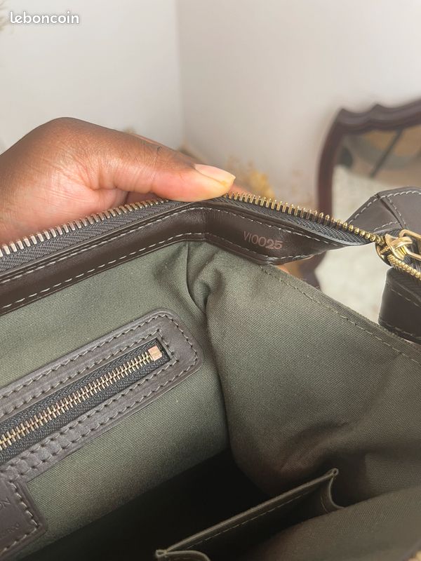 Sac Louis Vuitton Joséphine vintage en lin vert (image 9)