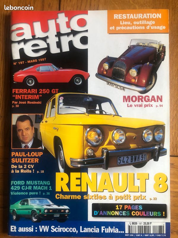 Renault 8 R8 S Ferrari 250 Ford Mustang Morgan (image 1)