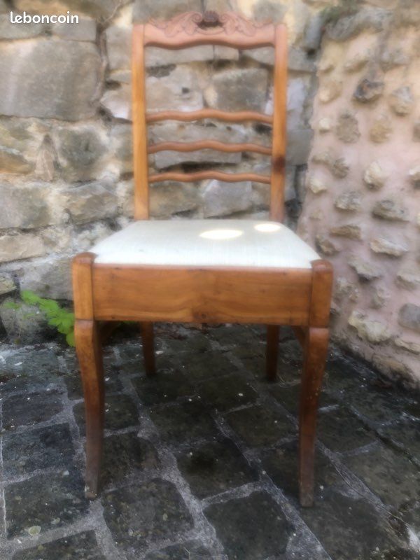 5 chaises avec assise en tissu crème (image 3)