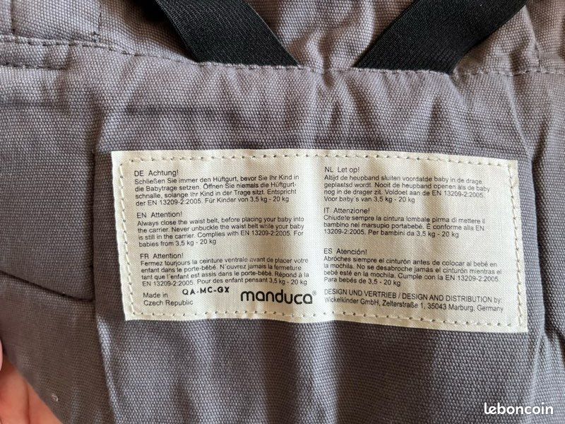 Manduca Size-It – Réducteur De Siège Pour Porte-Bébé – Parfait Pour Nouveau-Né – Soutien Position M – Gris Foncé
