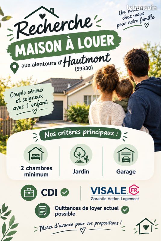 Maison 3 pièces 70 m² · à Hautmont · 70 m² · 750 €/mois