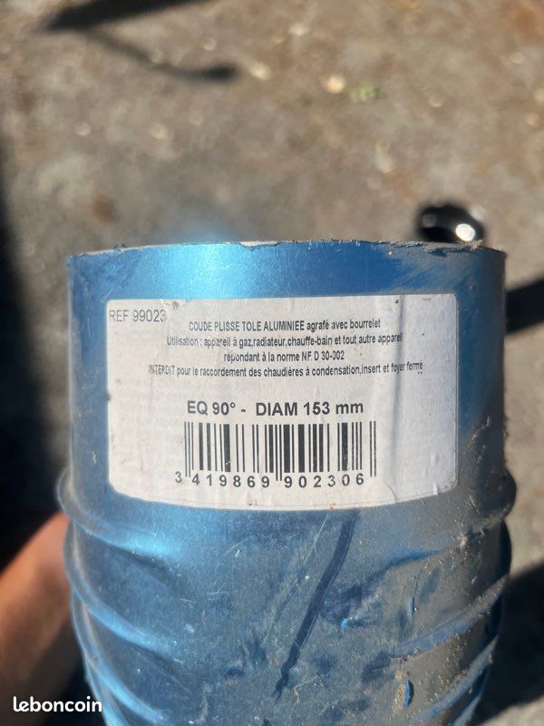 Coude 90 degrés en Alu en diamètre 153mm (image 2)