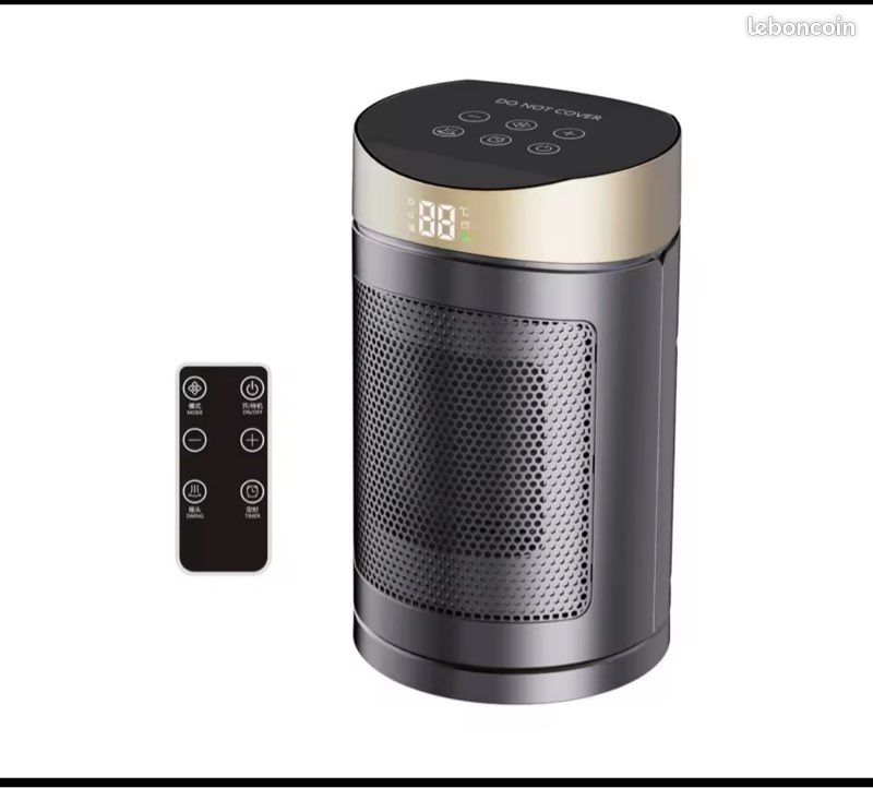 Chauffage d'appoint Electrique Portable,Petit Radiateur Soufflant Economie d 'énergie Ceramique,Silencieuse Chauffage Cinétique1200W/800W | Leroy Merlin