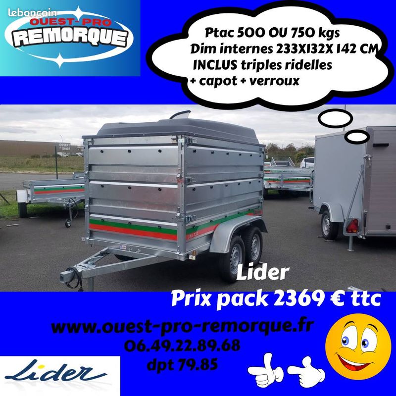 Remorque double essieux lider promo accessoires (image 3)