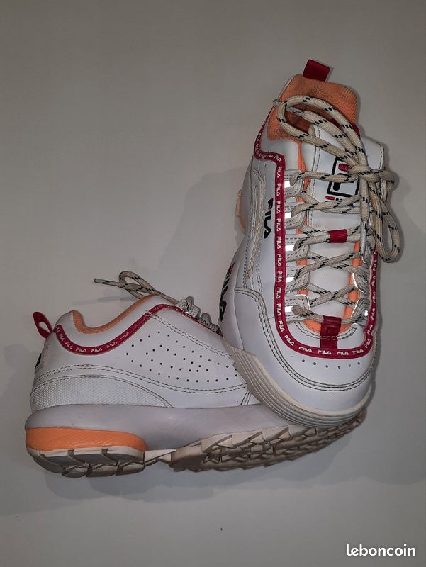 Sneakers Chaussure Fila Blanche Et Rose Fila Blanche Et Rose