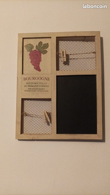 Tableau mémo en bois style Bourgogne neuf 45x35 cm (image 1)