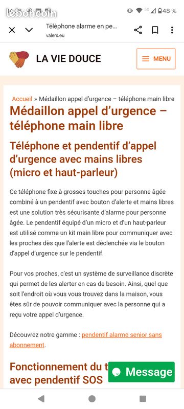 Collier sos + téléphone (image 4)