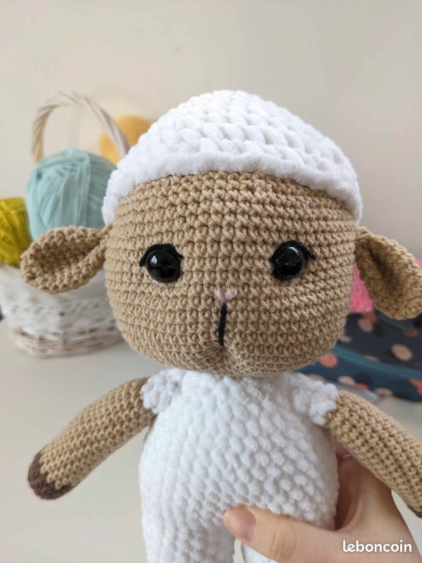 Agneau, doudou peluche fait main au crochet, neuf (image 4)