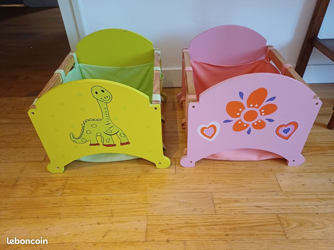 Caisses à jouets bois et tissu (image 1)