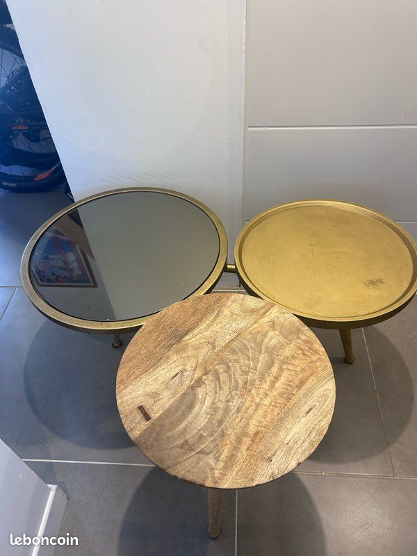 Table basse 3 plateaux rond (image 1)