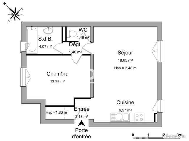 Appartement a louer pontault-combault - 2 pièce(s) - 46 m2 - Surfyn