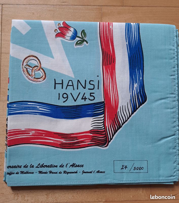 Foulard Carré HANSI 50ème Anniversaire De La Libération De L'Alsace - Comme Neuf Multicolore