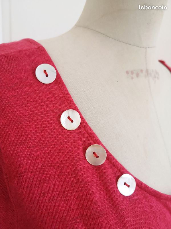 Taille 38 fr 100% lin jolie tunique rose framboise jamais portée GOzé (image 2)