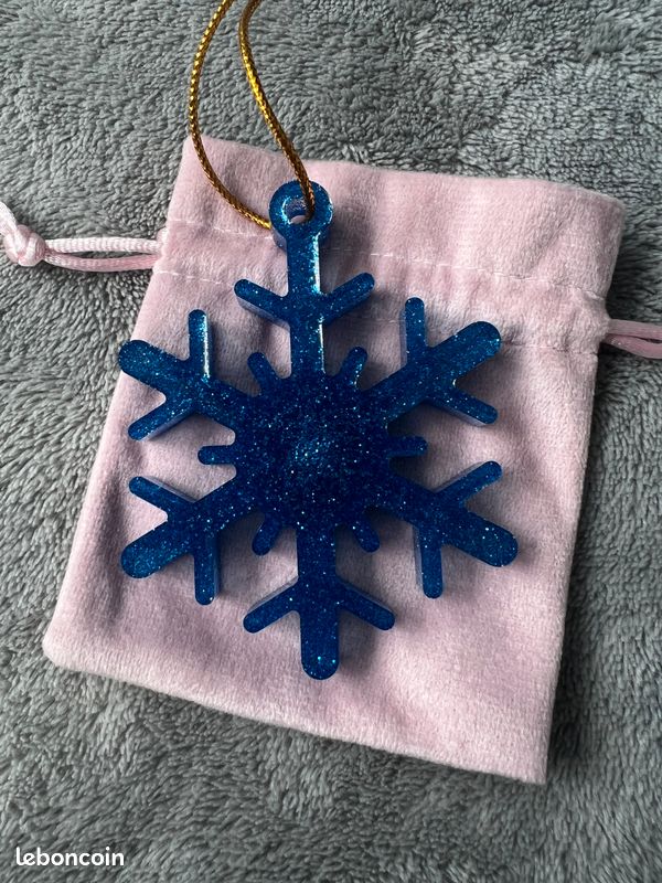 Décoration noël - flocon de neige bleu marine - paillette (image 8)