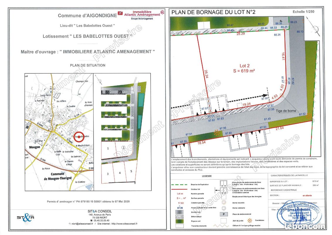 Terrain 619 m² · à Aigondigné · 619 m² · 27 855 €