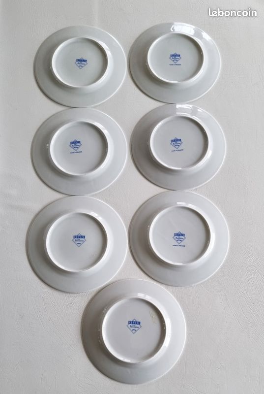 Service 7 Assiettes À Fromage Ou Dessert Revol Porcelaine État Neuf (image 9)