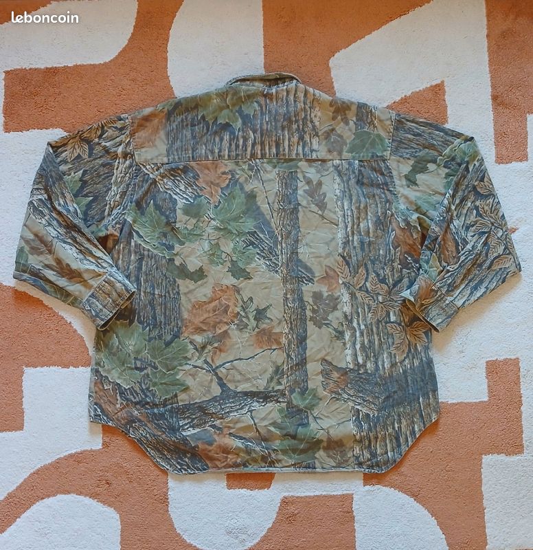 Chemise De Pêche Realtree Homme - XL - Camo Vague Bleu/gris - Manches Longues