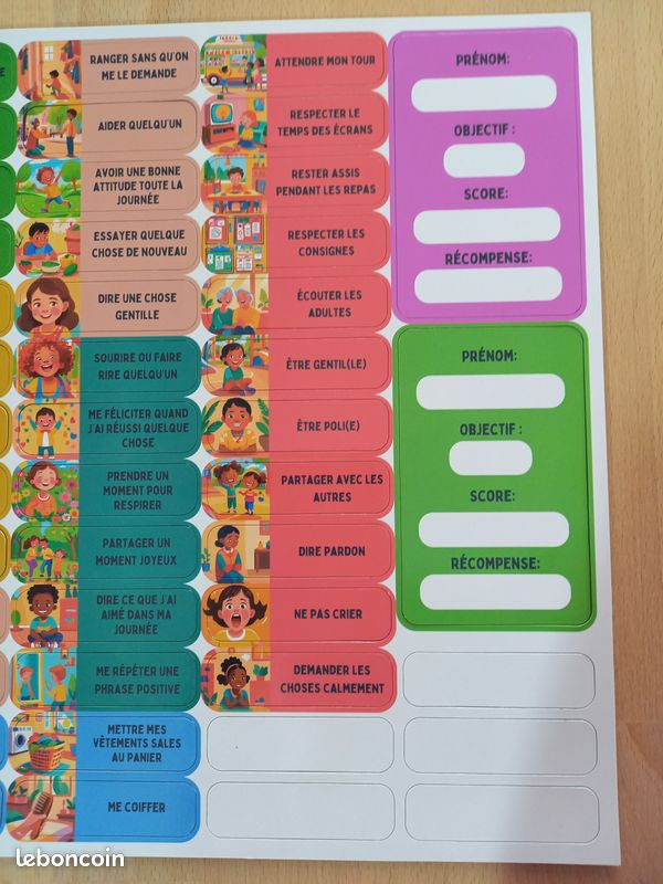 OFFCUP Tableau De Récompense Magnétique Enfants - Tableau Bon Comportement Et Corvées Avec Feutre Effaçable
