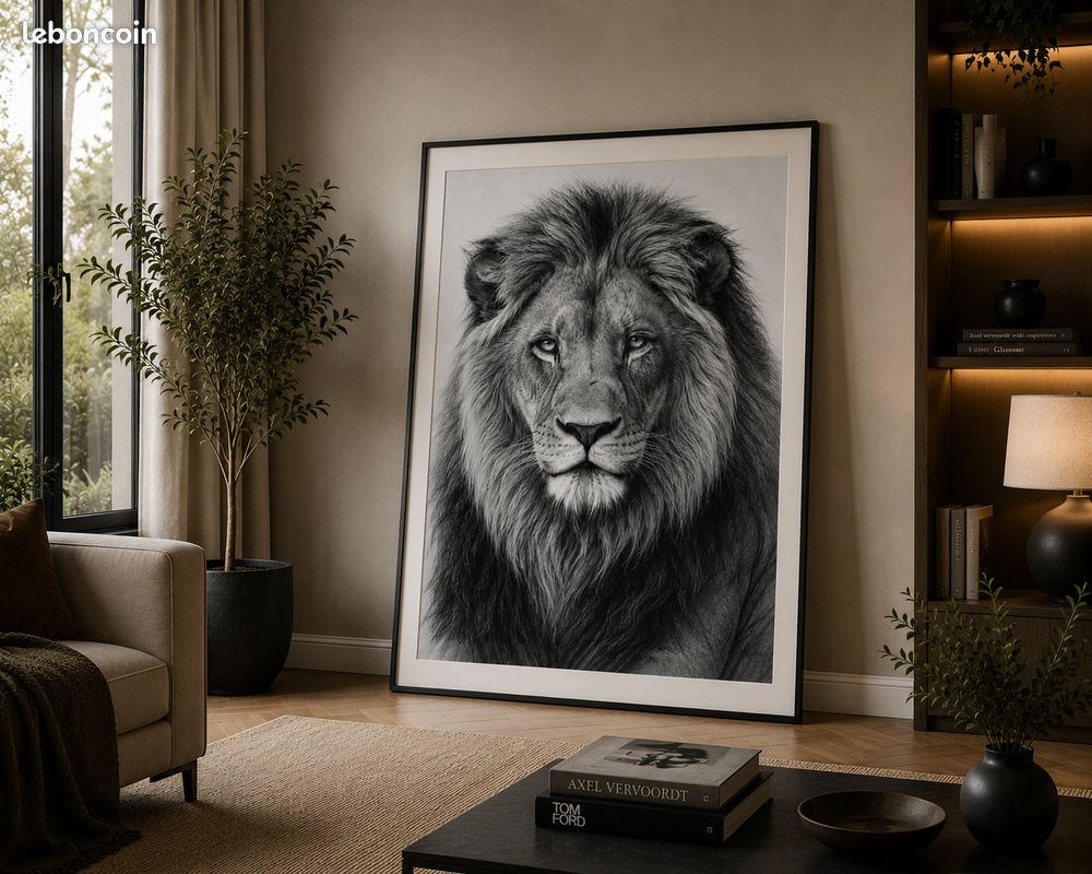 Tableau signée c.laitiv lion hyperrealisme (image 4)