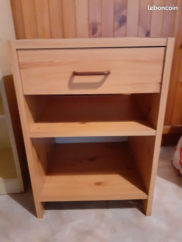 1 table de nuit beige (image 1)