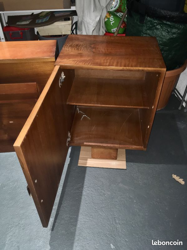 Tête de lit en bois + 2 commodes (vintage) (image 5)