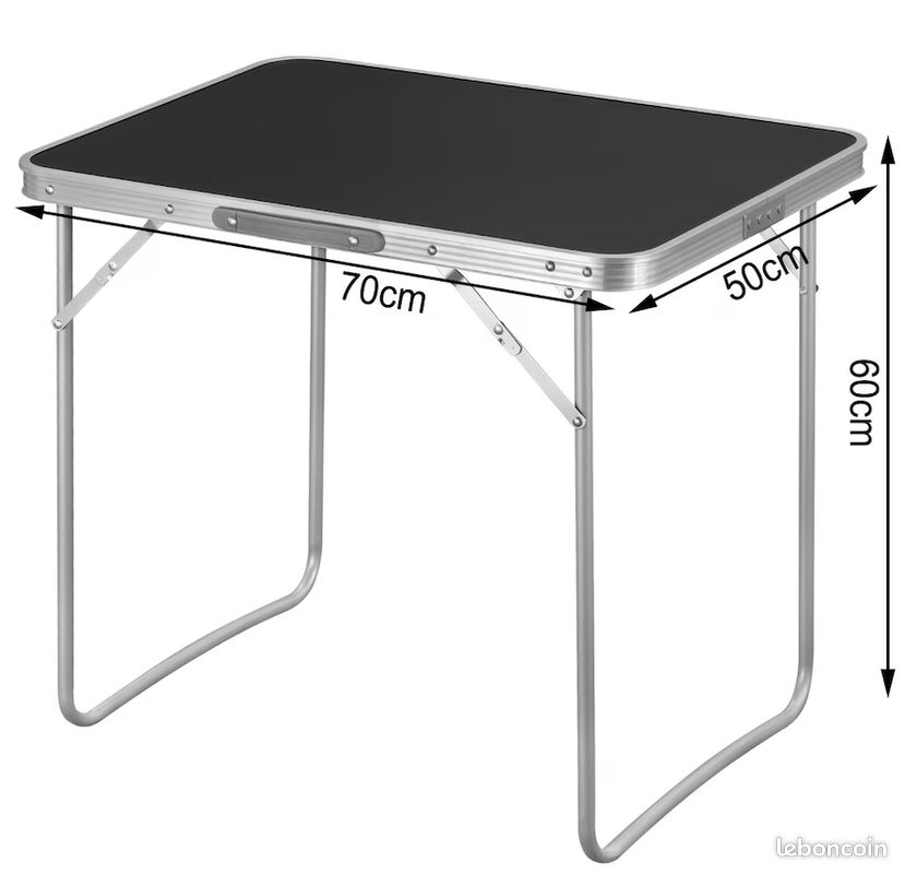 Table Pliante de Pique Nique Camping (70x50x60cm) en Aluminium - LĂ©gĂšre & Compacte - Table a Manger - Neuve - Livraison gratuite en France en 4 jours â â â (image 3)