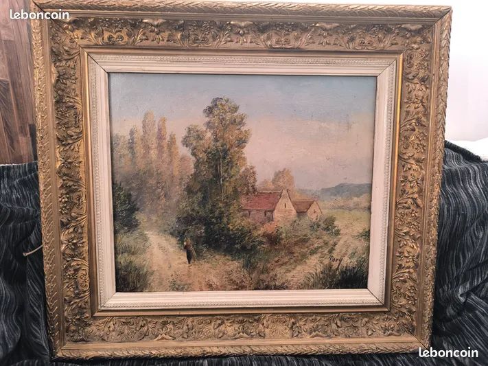 Tableau Peinture à L'huile Sur Panneau XIXe Siècle - Nu Signé - À Restaurer (projet Collection)
