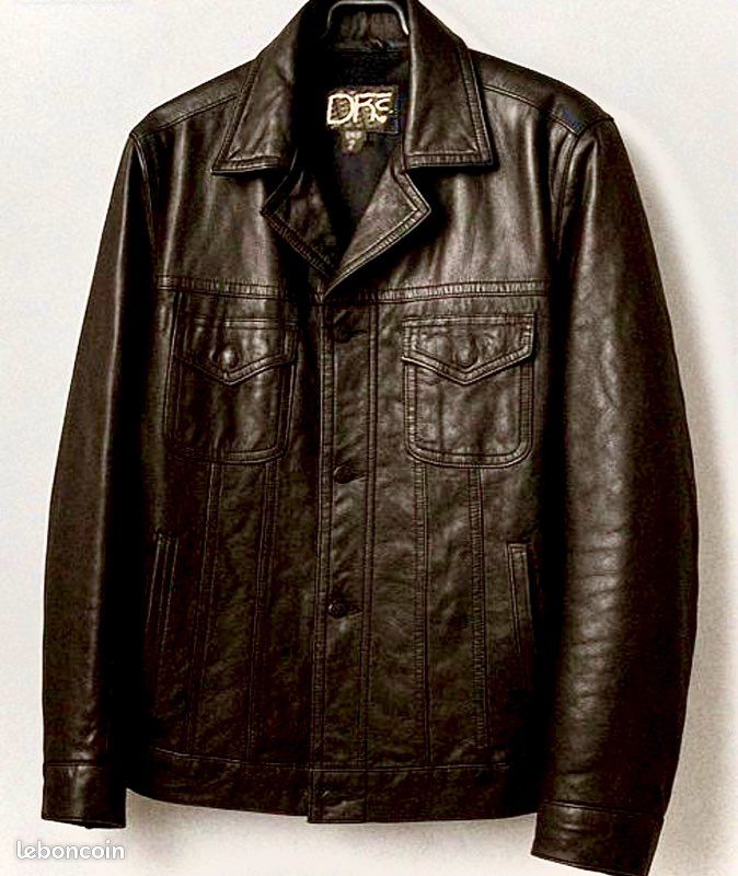 🔥 URGENT Blouson Veste cuir vintage DKS homme brun (taille