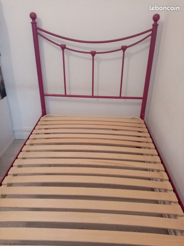 Vend lit et sommier 1 place (image 1)