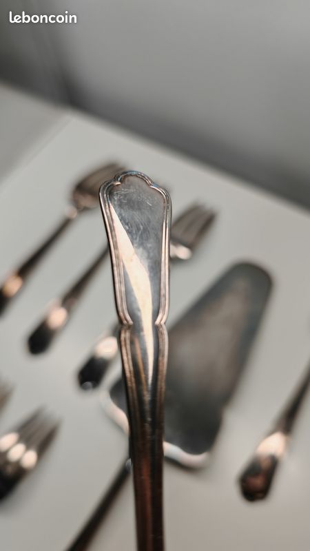 ANCIEN SERVICE A gateau kouglof en metal argenté epoque 1930 art deco
